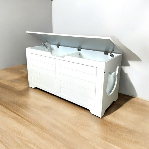 39.4 Top Open Cat Litter Box Enclosure Furniture, Cat Washroom, Hidden Litter Box Cover, Cabinet For Large Cat, Dog Proof Cat Litter Boxes, Hideaway Litter Box, Cat House, White