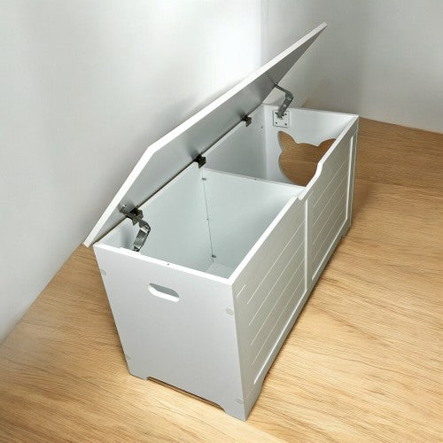 39.4 Top Open Cat Litter Box Enclosure Furniture, Cat Washroom, Hidden Litter Box Cover, Cabinet For Large Cat, Dog Proof Cat Litter Boxes, Hideaway Litter Box, Cat House, White