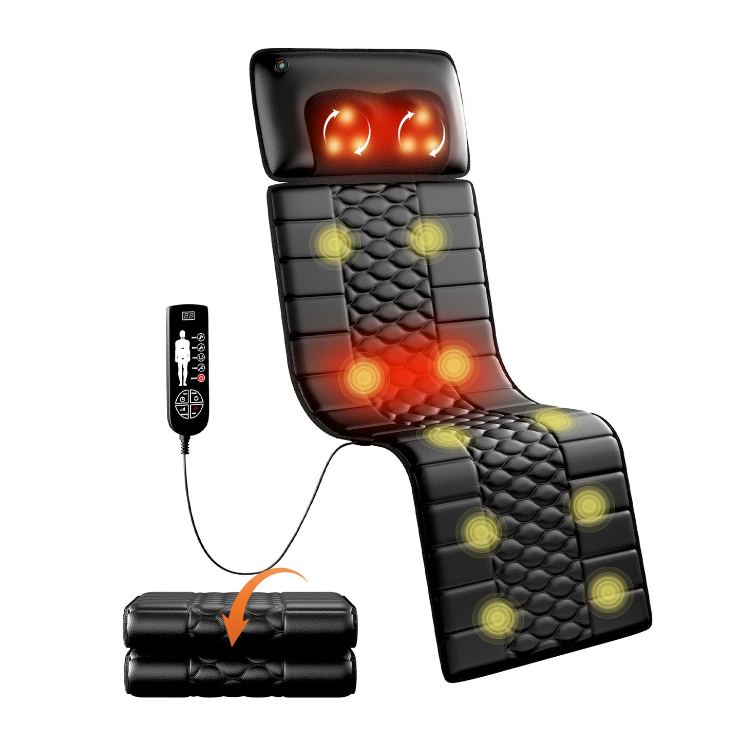 Foldable Massage Mattress Controller With Smart Heating And Timer, Perfect For Full-body Relaxation At Home, Portable And Convenient For Home Use This Item Is Not Allowed For Sale On Amazon